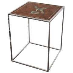 Mid-Century Side Table With Mother of Pearl Inlay