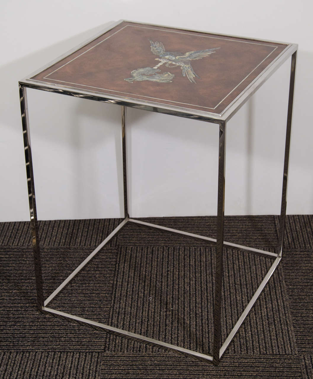 Mid-Century Modern Mid-Century Side Table With Mother of Pearl Inlay