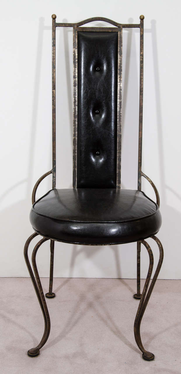A Set of Four Mid Century Wrought Iron Dining Chairs at 1stdibs