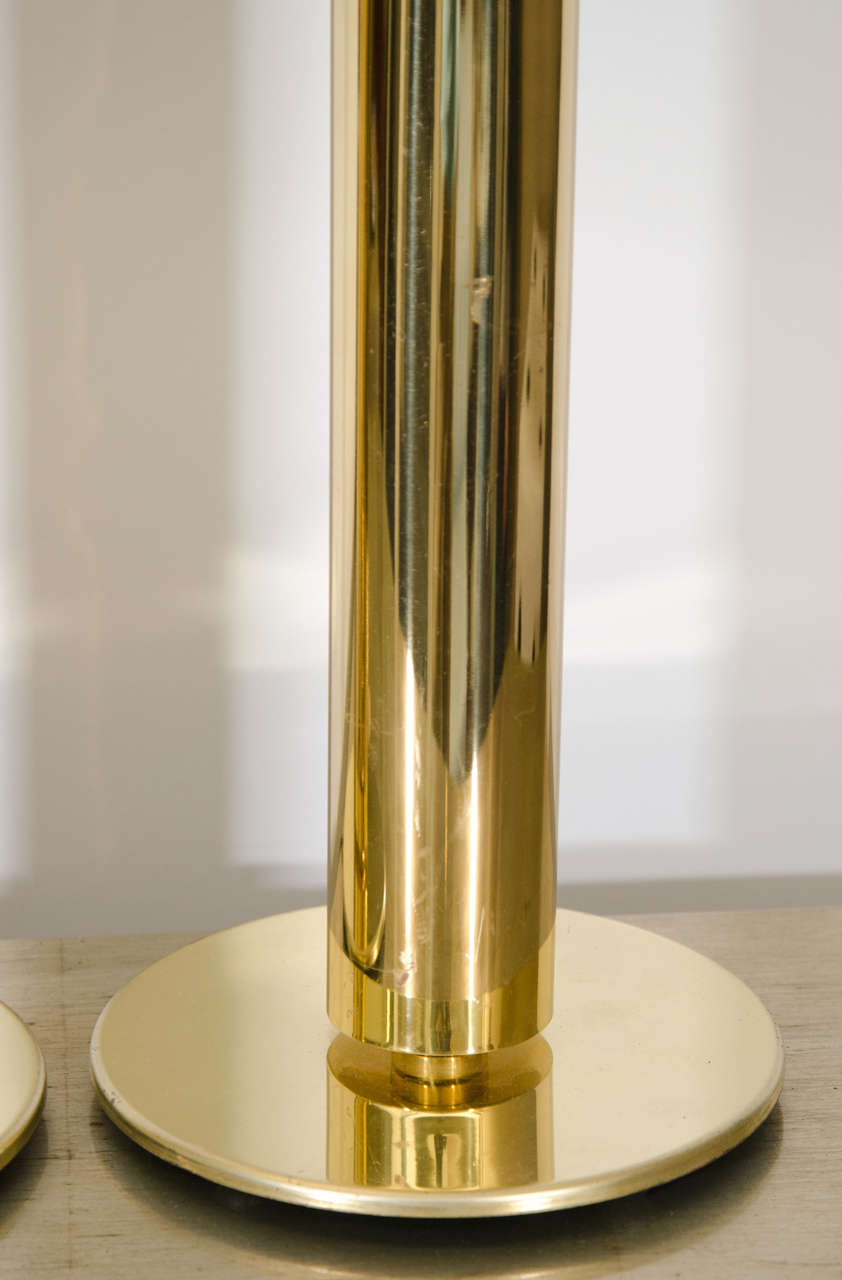 Midcentury Pair of Brass Cylinder Table Lamps by Kovacs at 1stDibs ...
