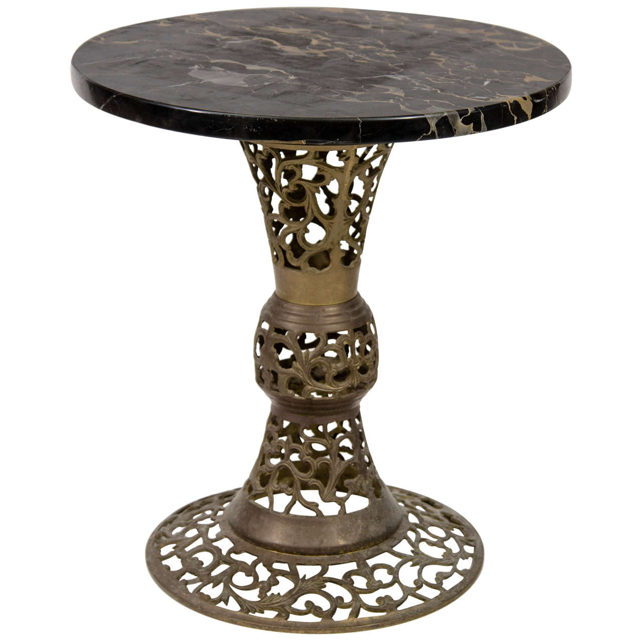 Vintage Italian Bronze and Marble Side Table at 1stdibs