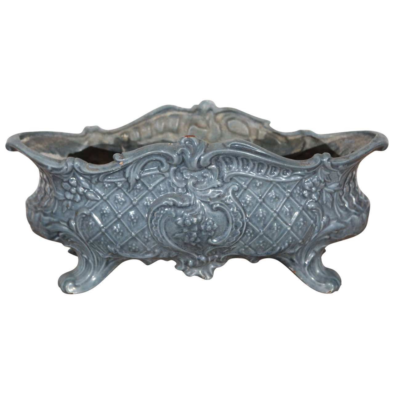 19th Century Cast Iron Enamel Jardiniere For Sale at 1stDibs