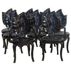 An Amazing Set of Eight Palm Leaf Chairs