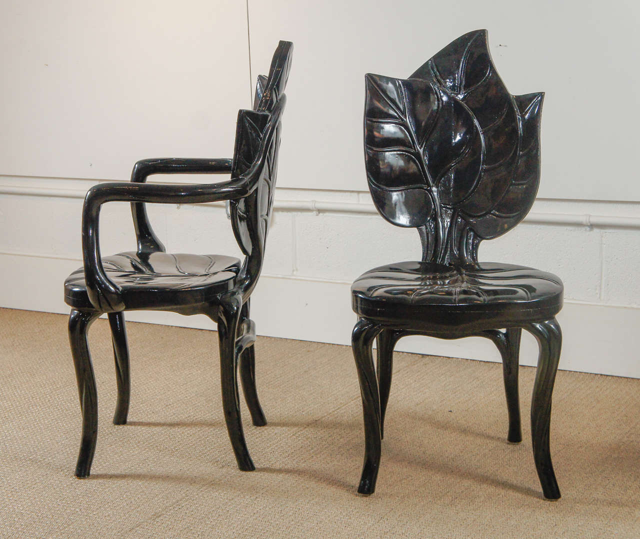 Unknown An Amazing Set of Eight Palm Leaf Chairs For Sale