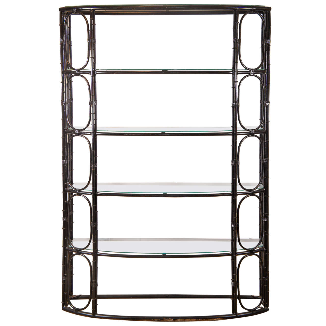 Steel Bamboo Etagere in Black For Sale