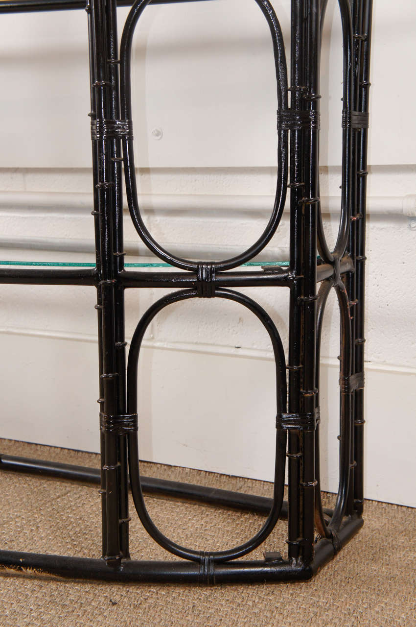 Late 20th Century Steel Bamboo Etagere in Black For Sale