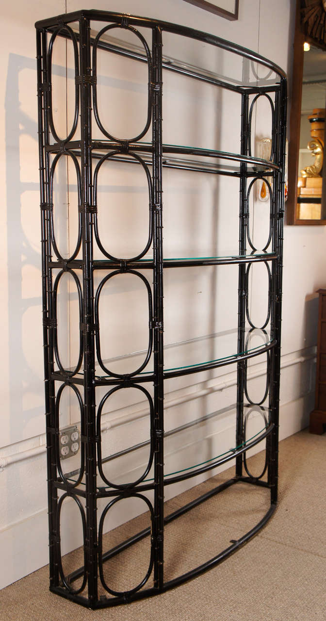 Steel Bamboo Etagere in Black For Sale 3