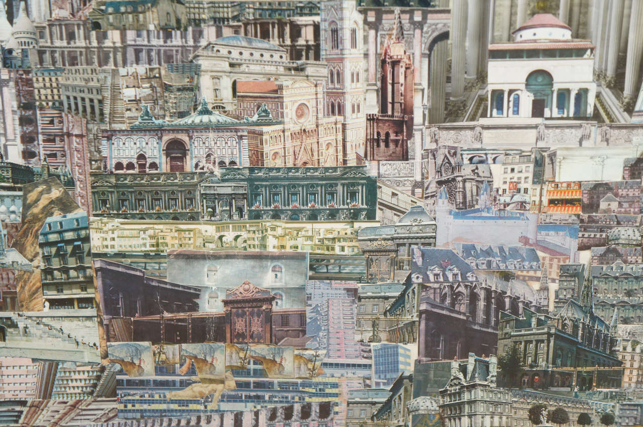 Unknown Collage of Italian Architecture with Angels For Sale