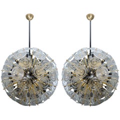 Pair of Murano glass Spherical Chandelier