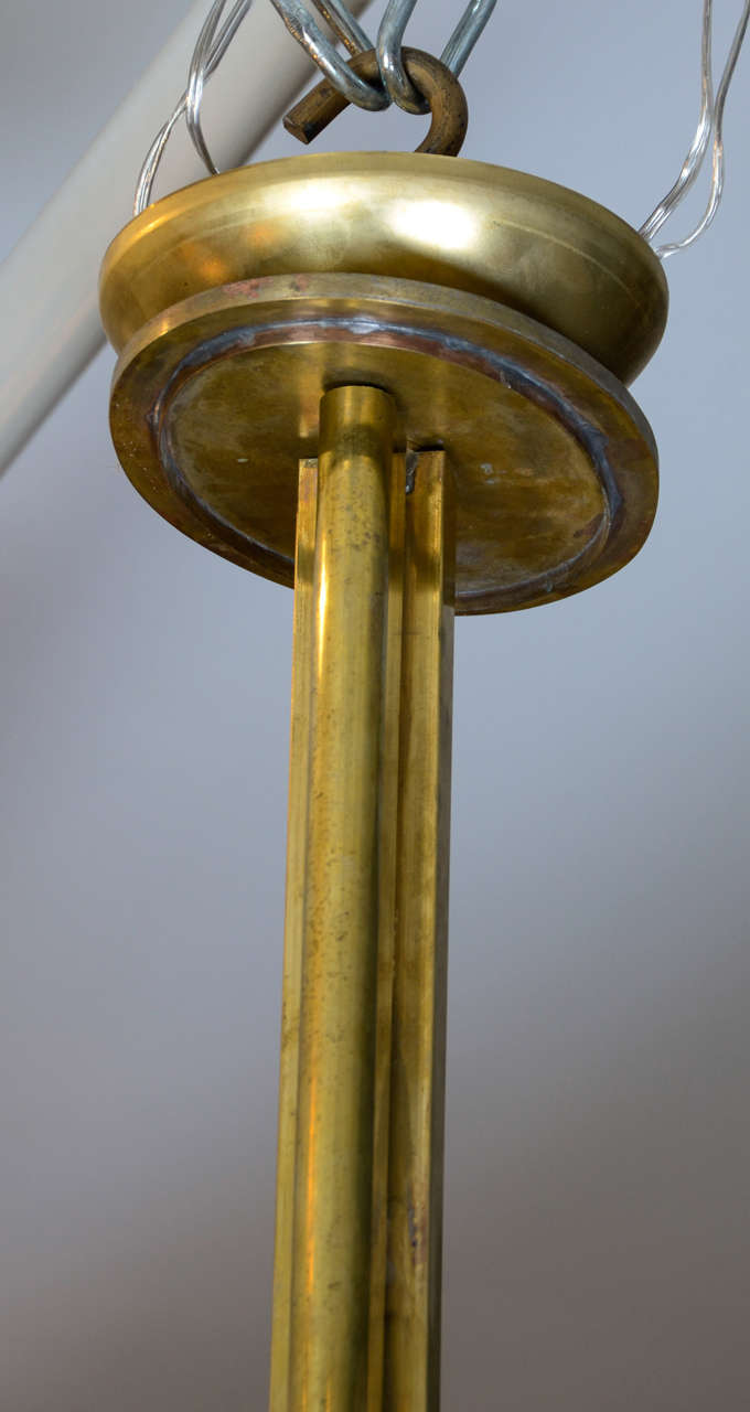 Mid-20th Century Charming Brass and Murano Glass Lantern For Sale