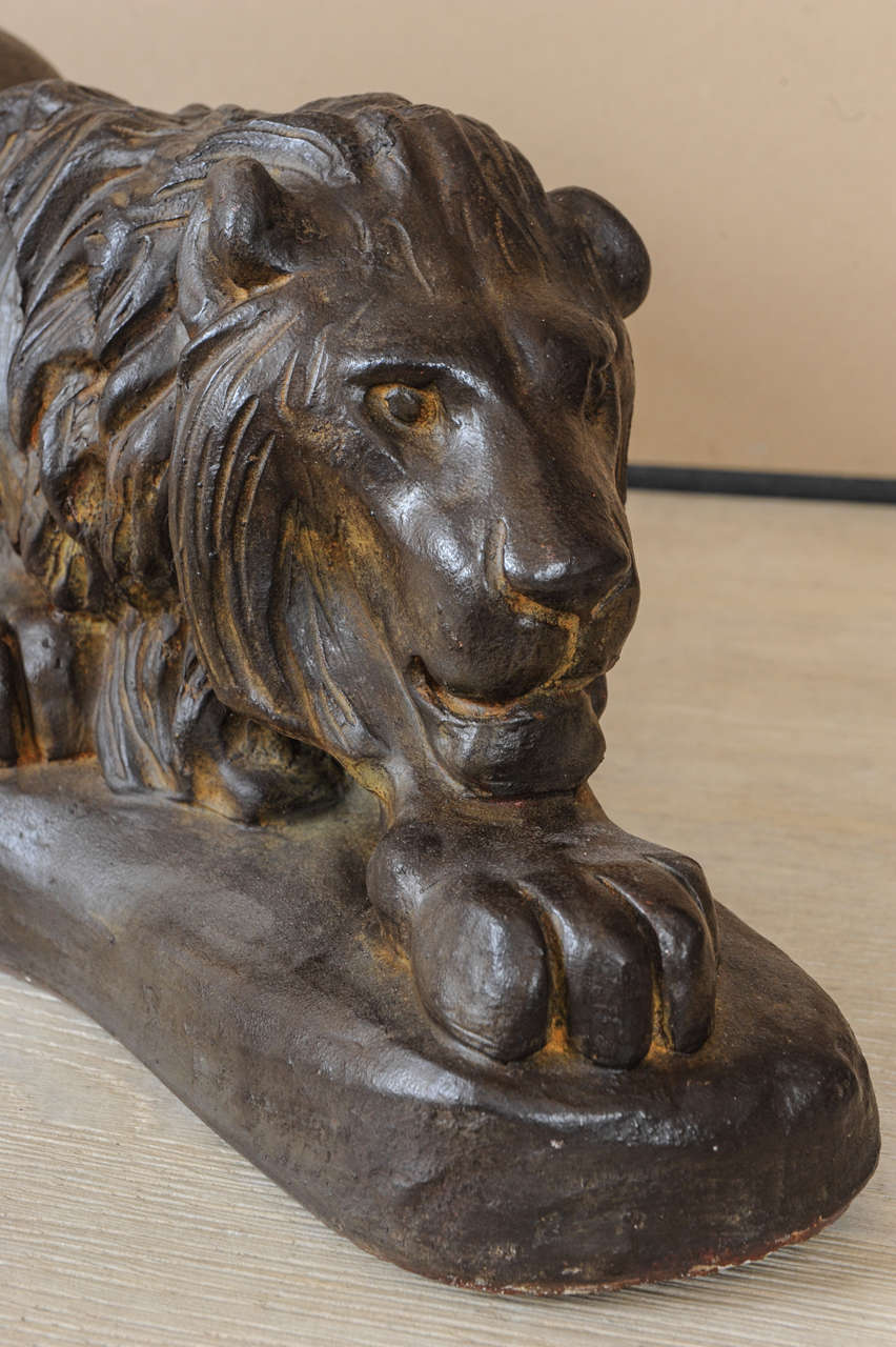 A Italian terracotta Lion In Good Condition For Sale In Amsterdam, NL