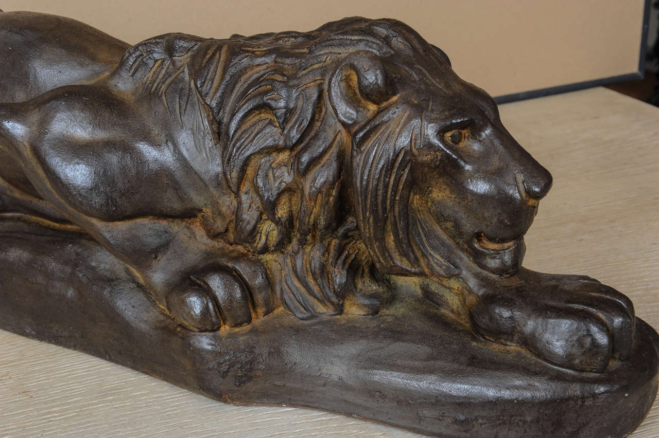 20th Century A Italian terracotta Lion For Sale