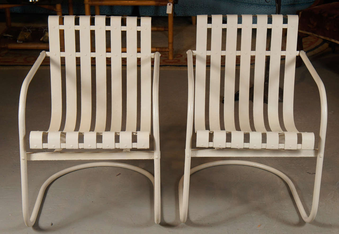 Mid-Century Modern Pair of Garden Chairs