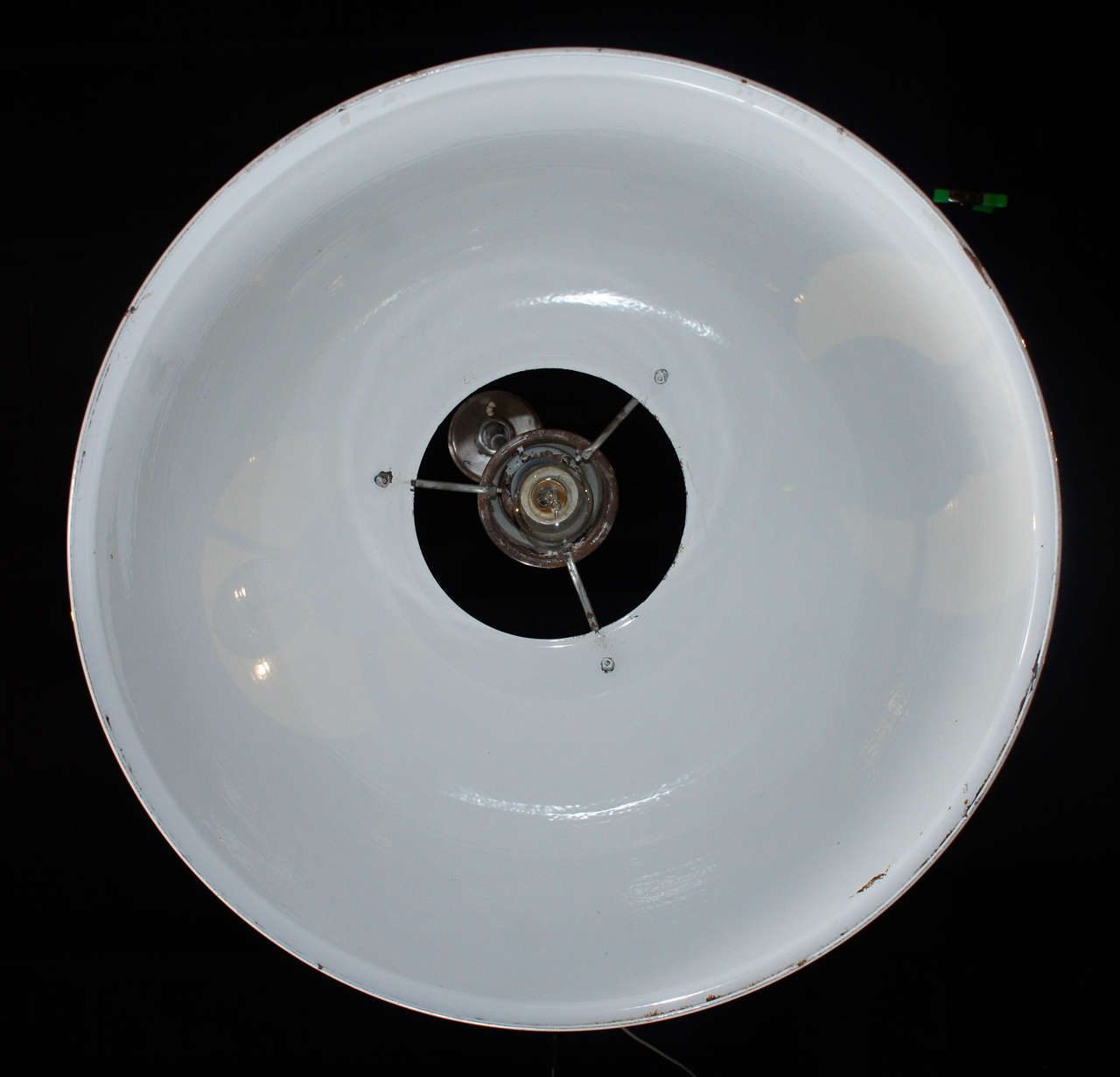 Mid-20th Century Giant White Enamel Hanging Fixture