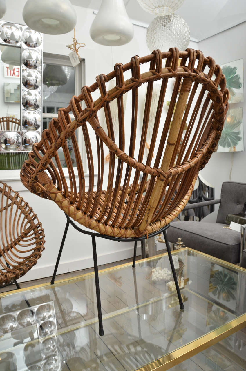 Pair of Bamboo Chairs in the Style of Franco Albini 2