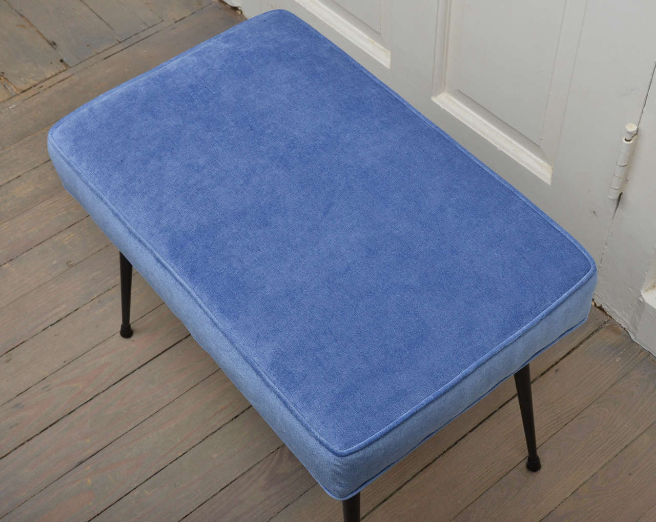 Pair of Blue Upholstered Benches In Excellent Condition In Bridgehampton, NY