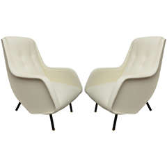Pair of White Leather Chairs
