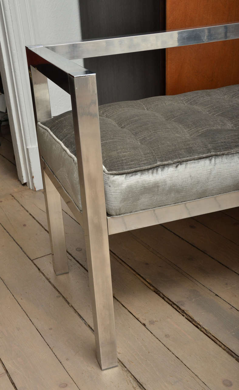 Mid-Century Modern Chromed Aluminum Bench