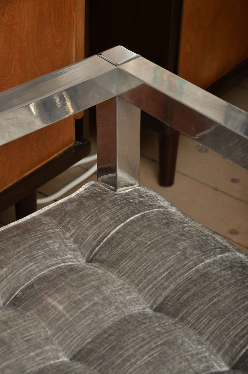Chromed Aluminum Bench In Excellent Condition In Bridgehampton, NY