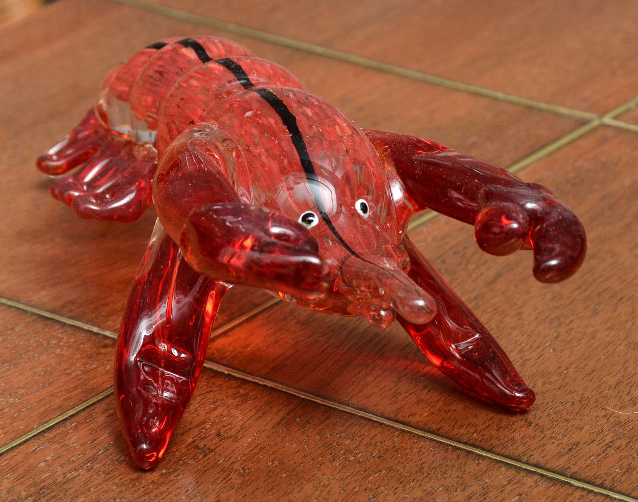 Murano glass lobster sculpture.