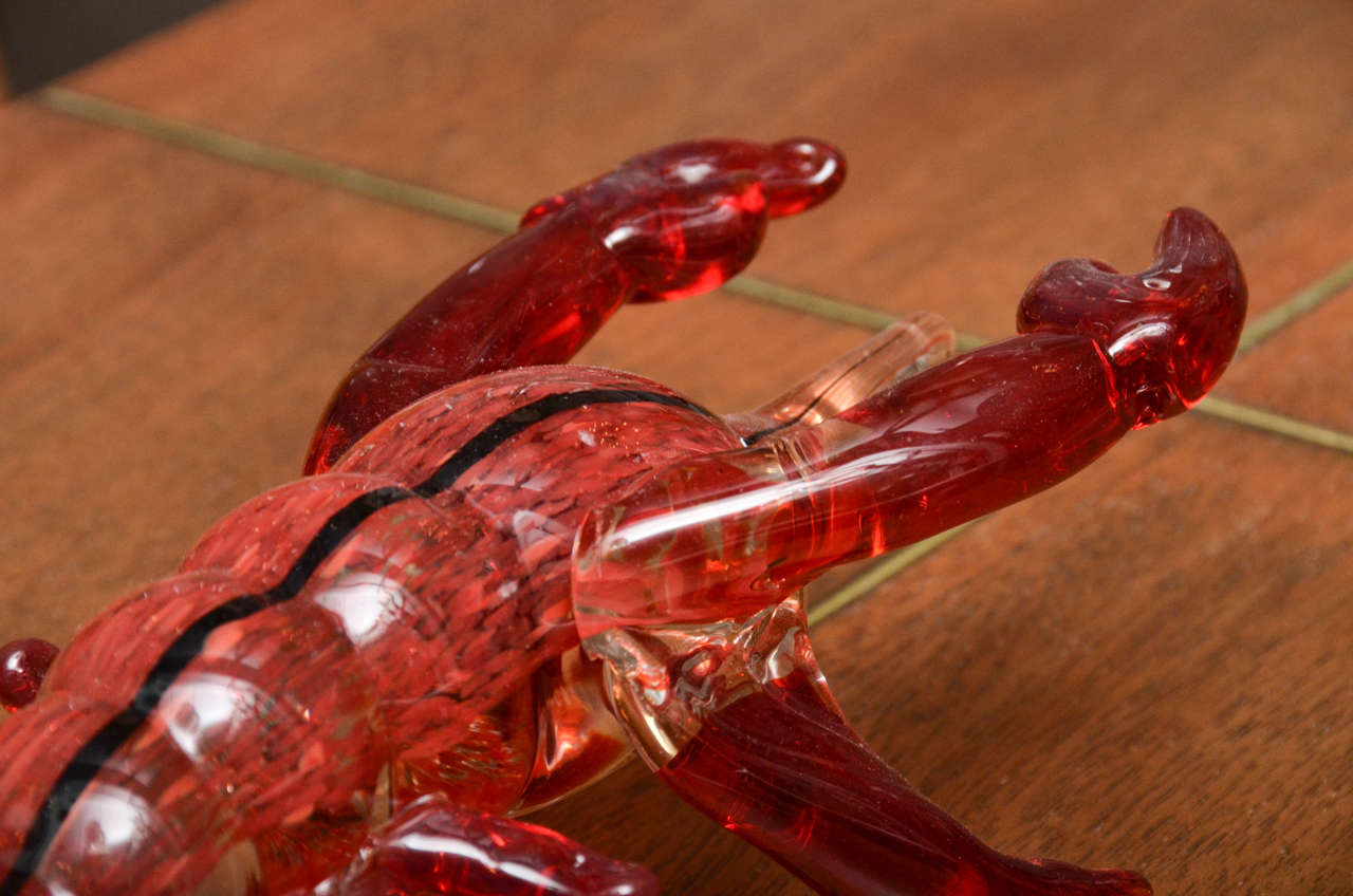Mid-Century Modern Murano Glass Lobster Sculpture