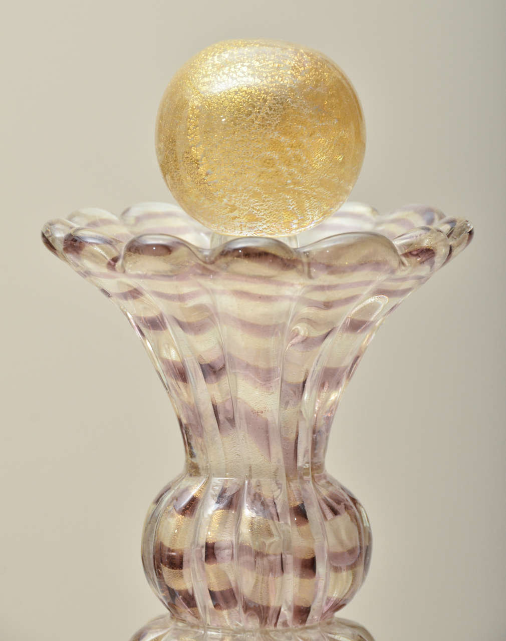 Italian Spectacular Barovier Large Murano Glass Bottle & Stopper