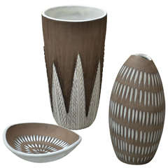 Group of Three Ceramics by Ekeby Sweden