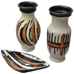 Group of Three Livia Gorka Ceramics from Hungary, 1960s