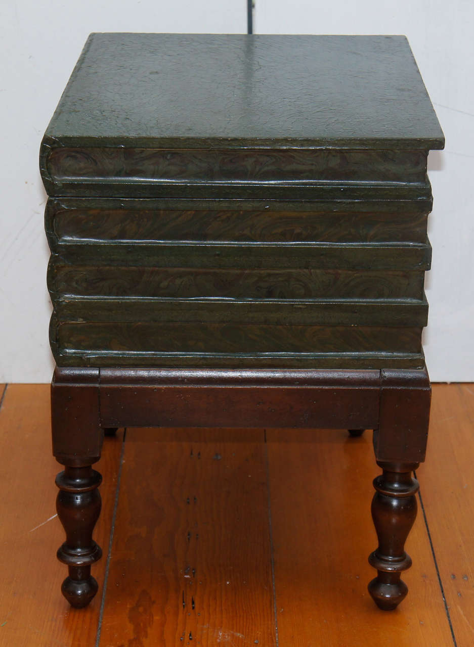 American Victorian Bible Box in the Form of a Stack of Four Books