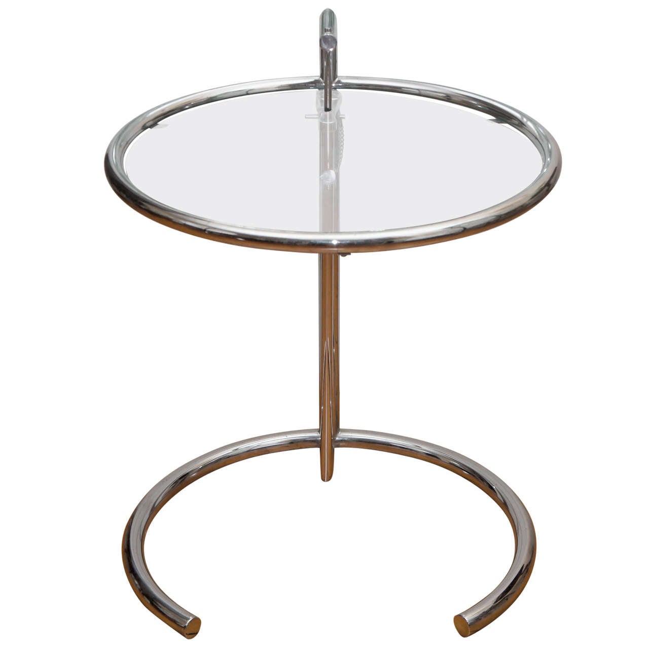 Eileen Gray chrome and glass round table, 1960
