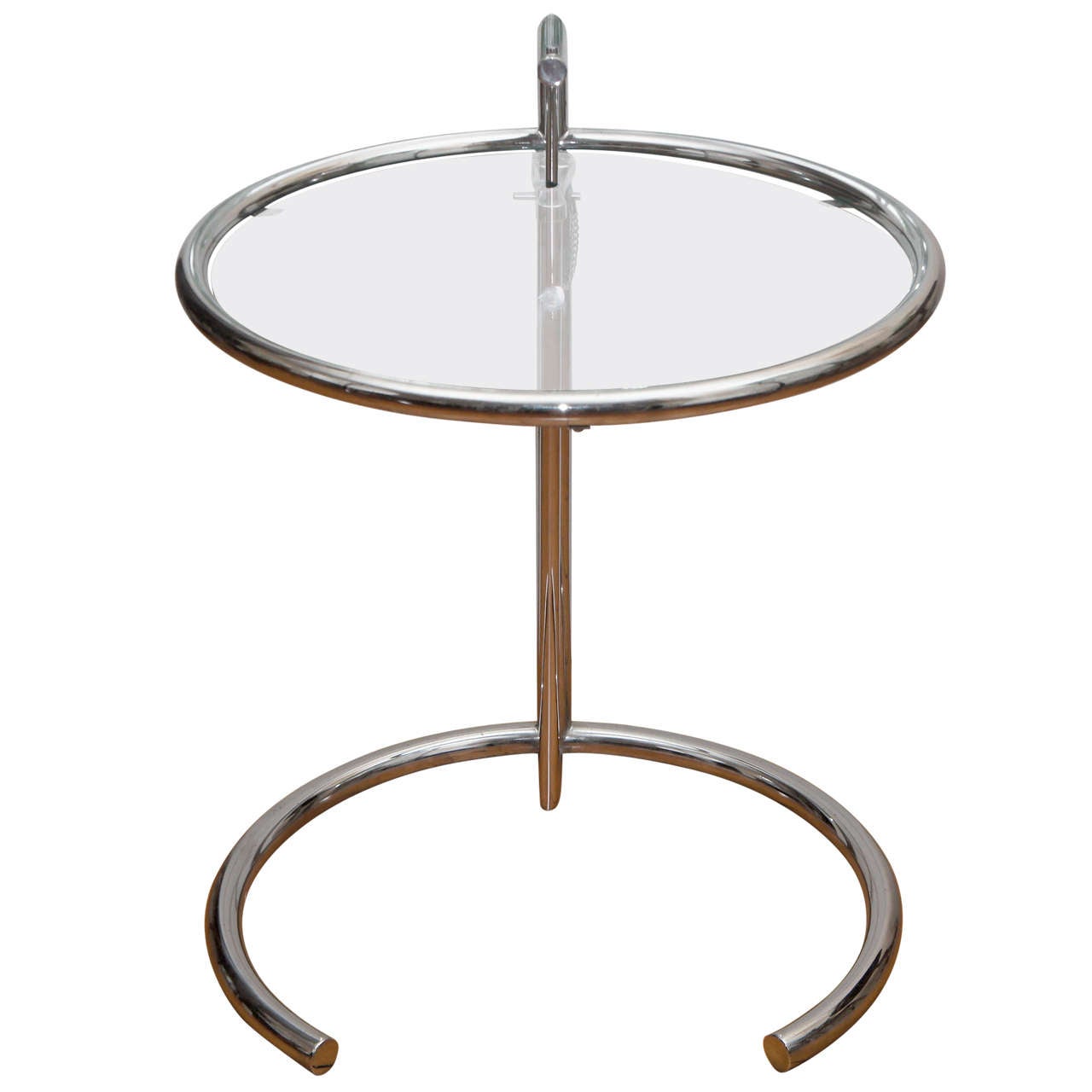 Eileen Gray Chrome and Glass Round Table at 1stDibs eileen gray table