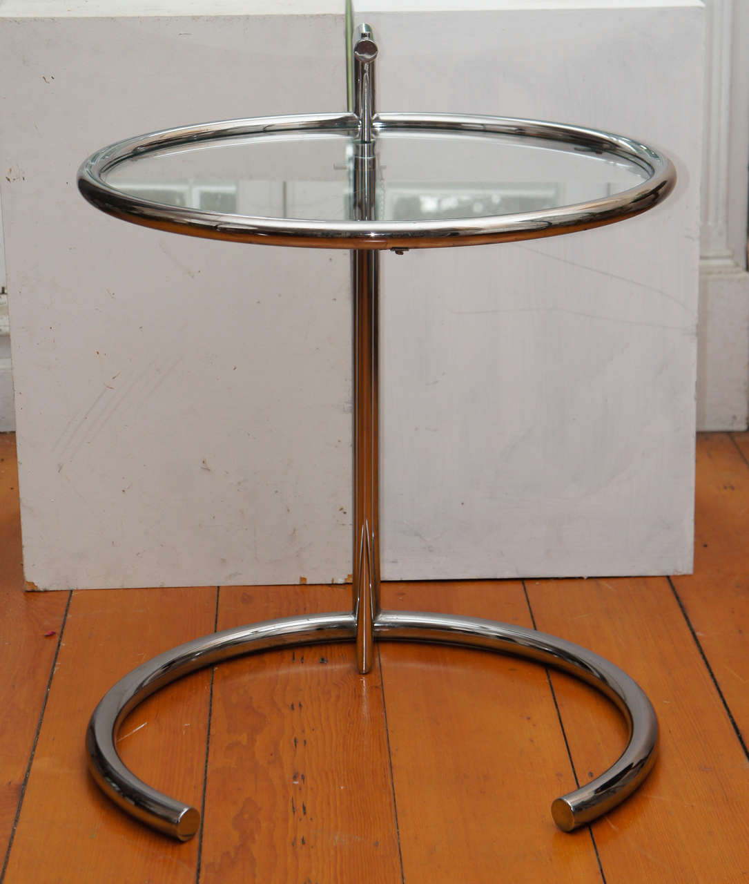 Eileen Gray Chrome and Glass Round Table at 1stDibs eileen gray table