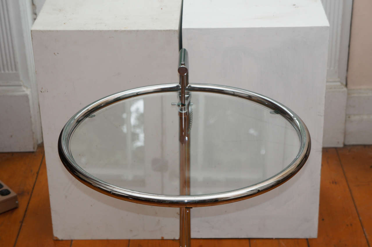 Eileen Gray Chrome and Glass Round Table at 1stDibs eileen gray table