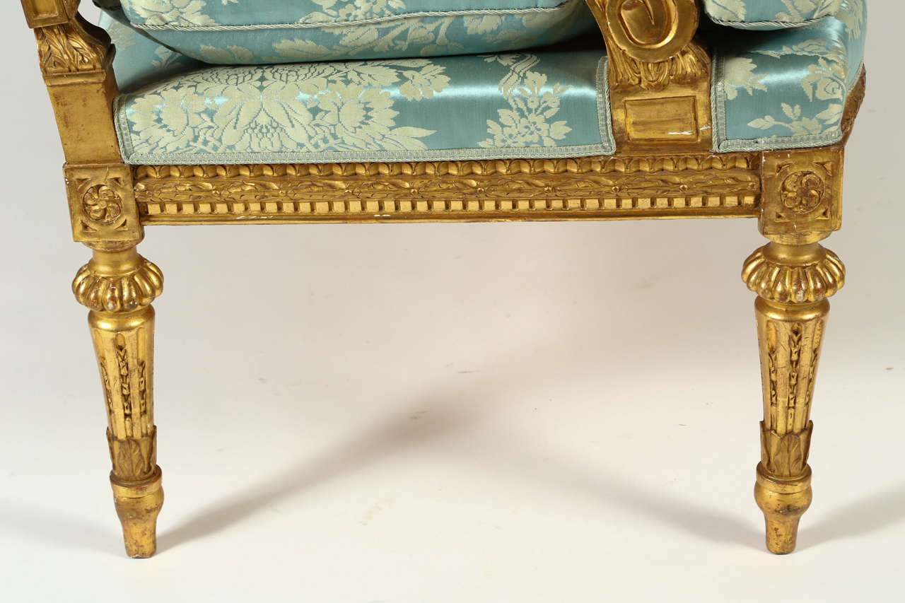 French Giltwood, Louis XVI Style Settee 1