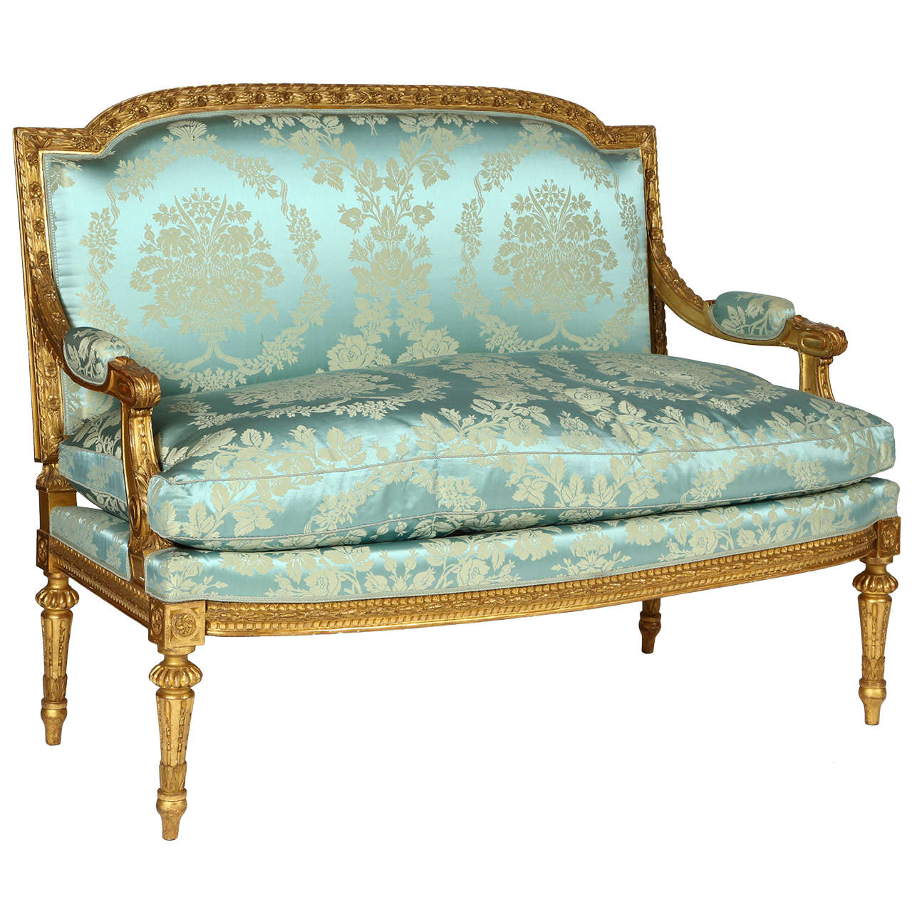 French Giltwood, Louis XVI Style Settee