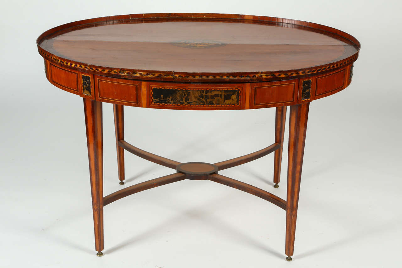 18th Century Dutch Marquetry and Japanned Center Table