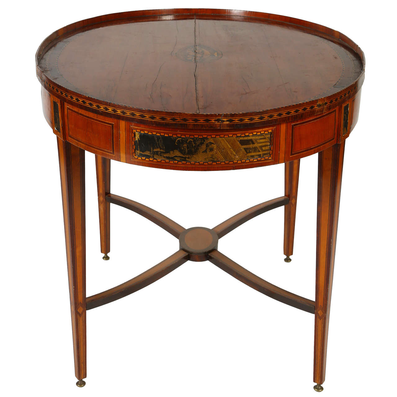 18th Century Dutch Marquetry and Japanned Center Table