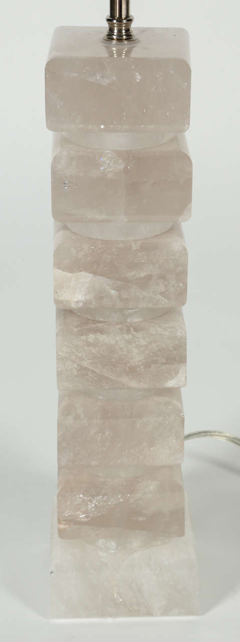Stacked Rock Crystal Lamp For Sale 1