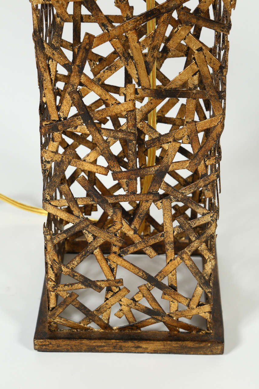Contemporary Pair of Hand Forged Iron Table Lamps