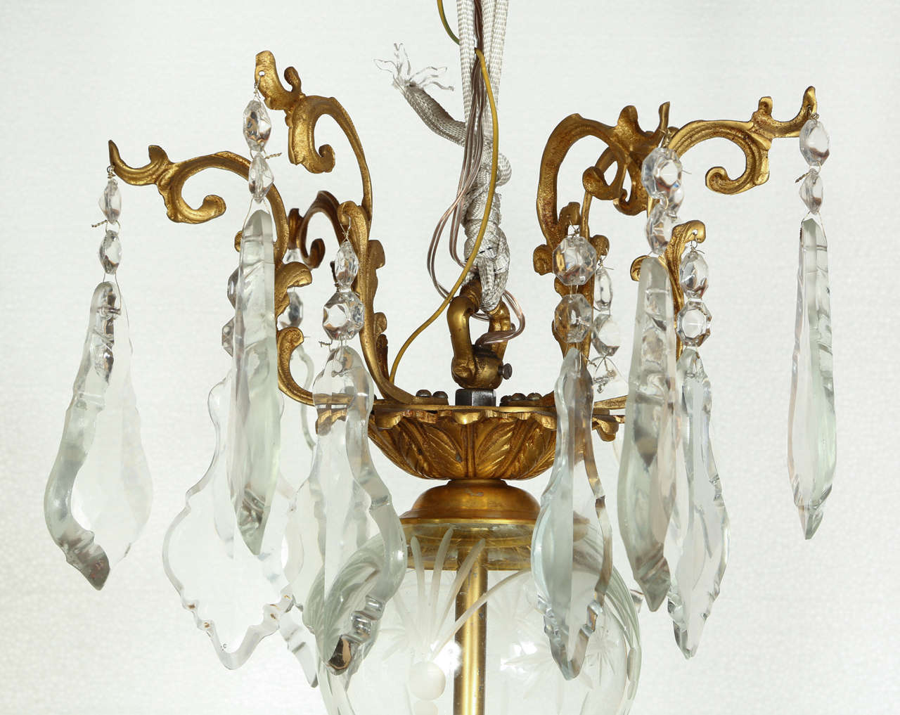 Huge Rococo Style Gilt Bronze and Glass Chandelier In Excellent Condition For Sale In Los Angeles, CA