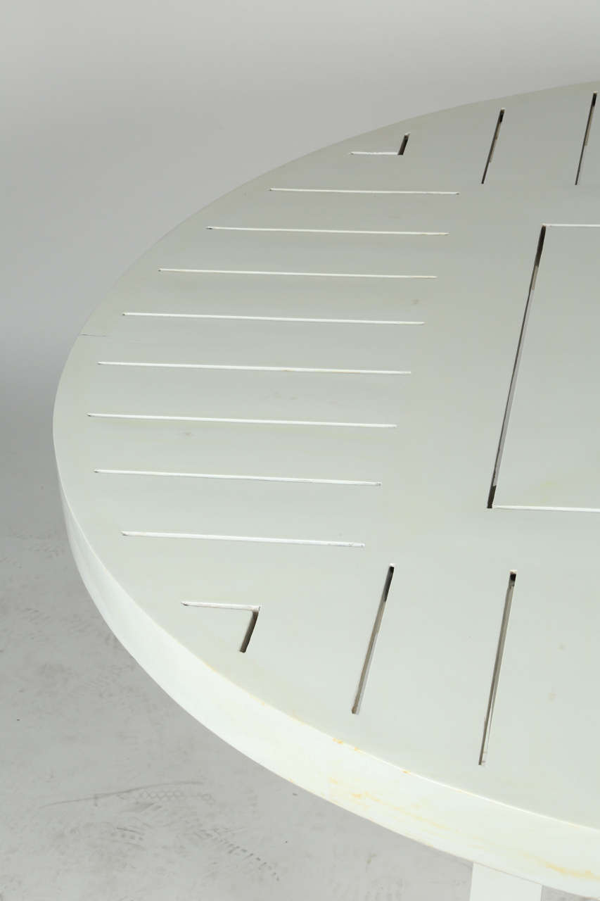 White Round Wooden Outdoor Table at 1stDibs round white outdoor table