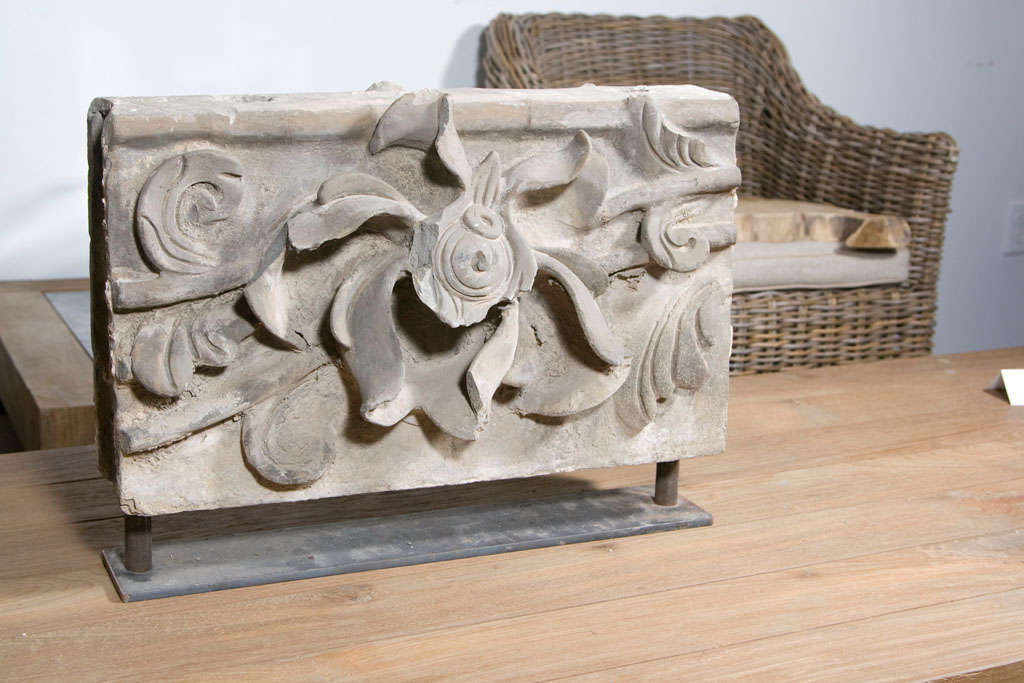 19th Century Chinese Terracotta Brick on Stand