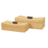 Vintage Shagreen Boxes with Bronze Lid handle (ref# jrm64 and jrm65)