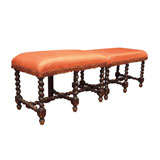 PR 19TH C. ITALIAN TWIST LEG BENCHES