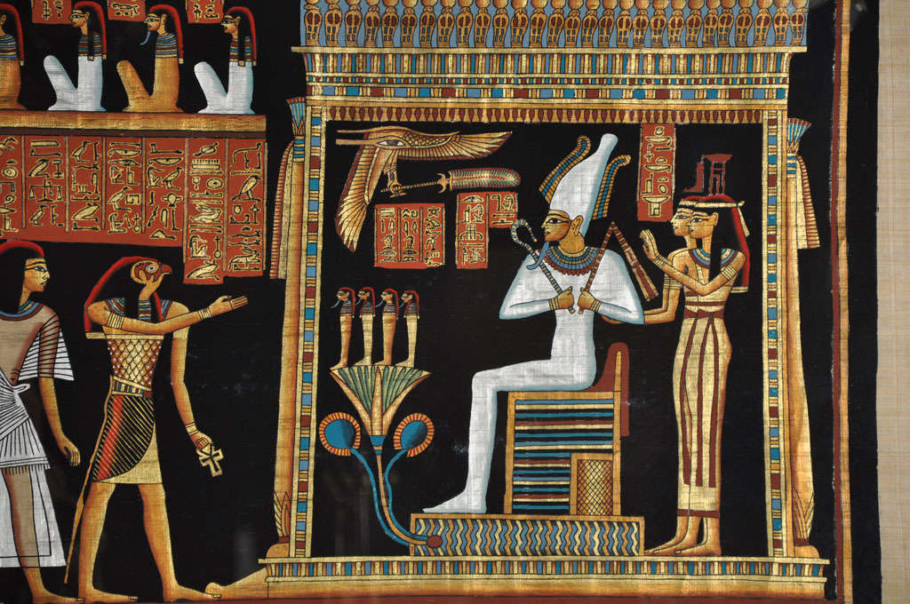 framed egyptian papyrus art