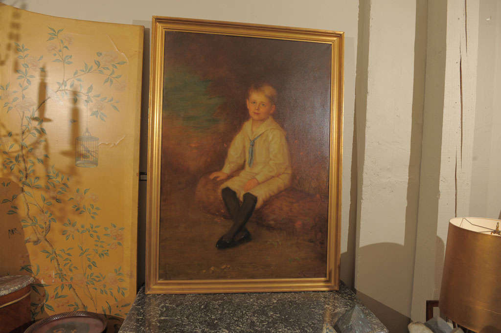 Austrian 19th c. Otto von Krumhaar  Portrait of Young Boy For Sale