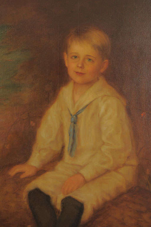 19th Century 19th c. Otto von Krumhaar  Portrait of Young Boy For Sale