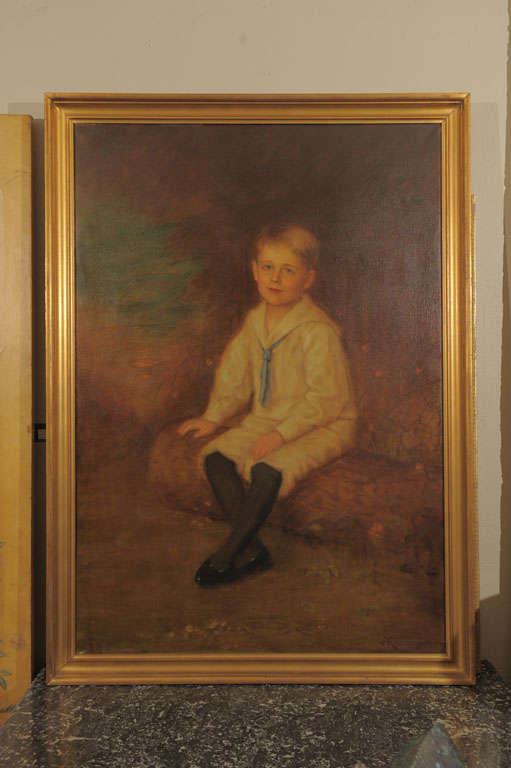 19th c. Otto von Krumhaar  Portrait of Young Boy For Sale 2