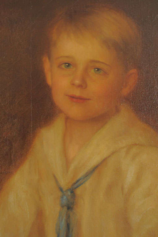 19th c. Otto von Krumhaar  Portrait of Young Boy For Sale 3