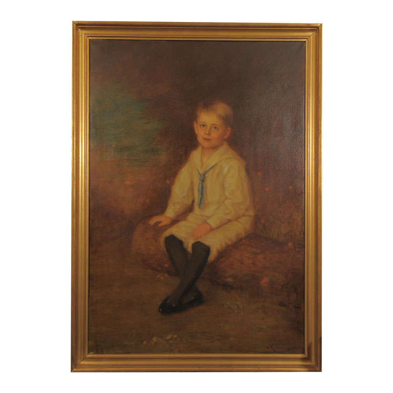 19th c. Otto von Krumhaar  Portrait of Young Boy For Sale